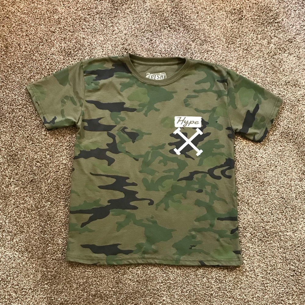 Fresh Launder Camouflage Hype Boys Shirt Size Large